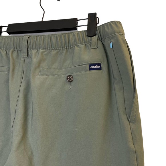 Chubbies Everywhere Performance Pants Large Olive Green Elastic Waist Zip Pocket - Picture 4 of 12